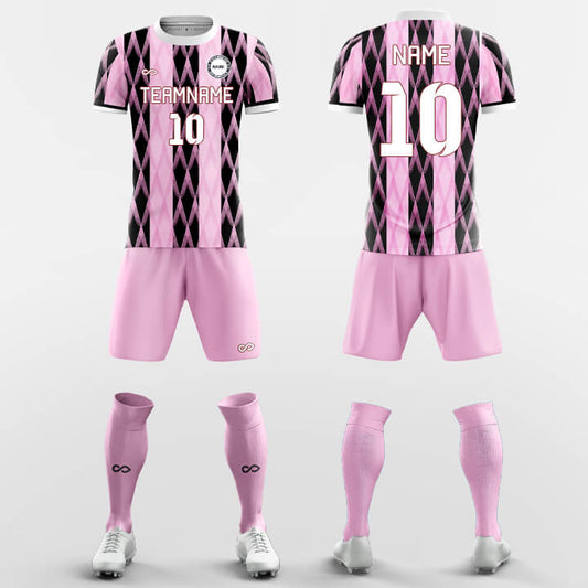 Custom Pink Memories Sublimation Soccer Uniform Jersey Kit