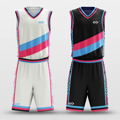 Pink and Black- Custom Reversible Basketball Jersey Set Sublimated