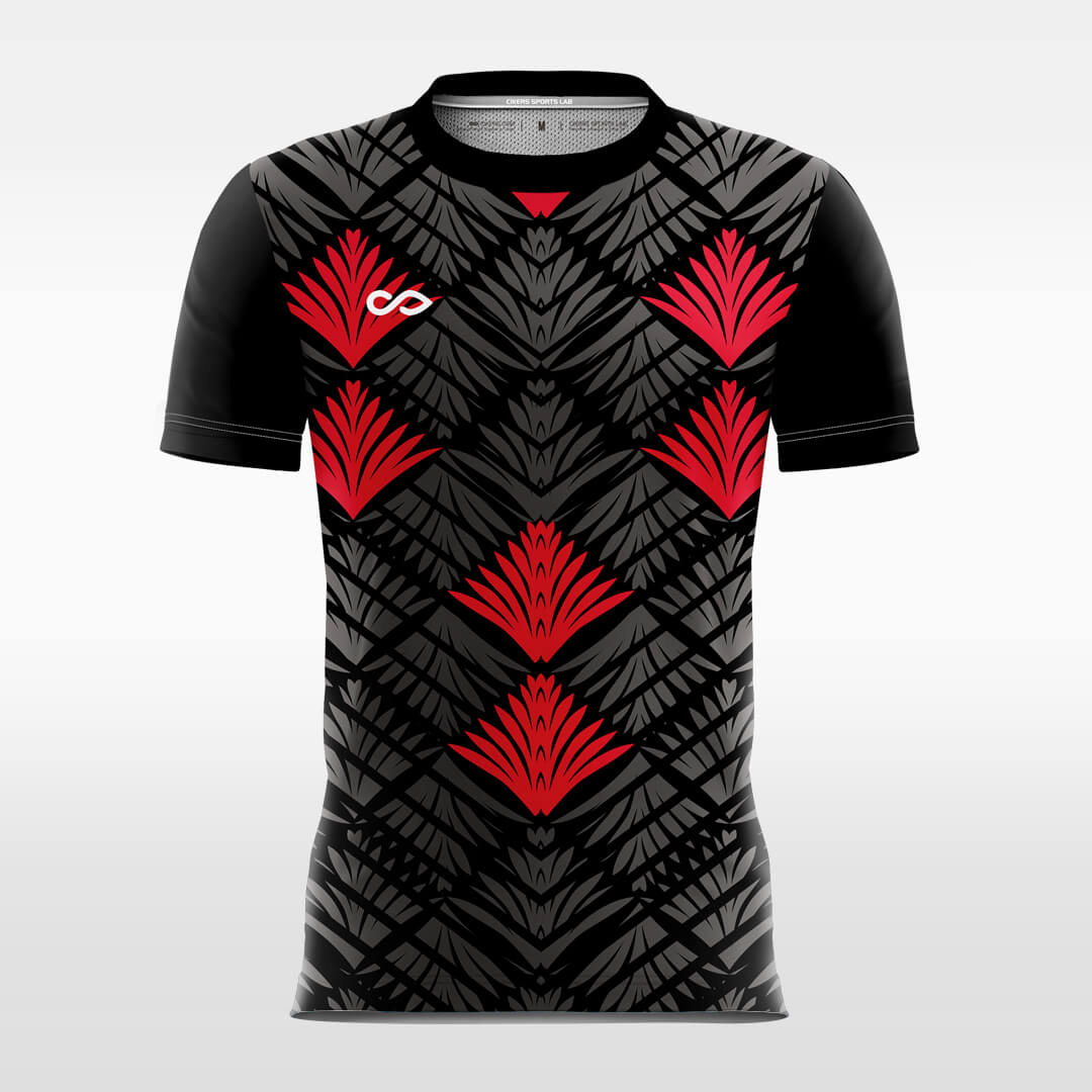 Custom Plants Patterns Red Sublimation Sport Handball Tops Jersey