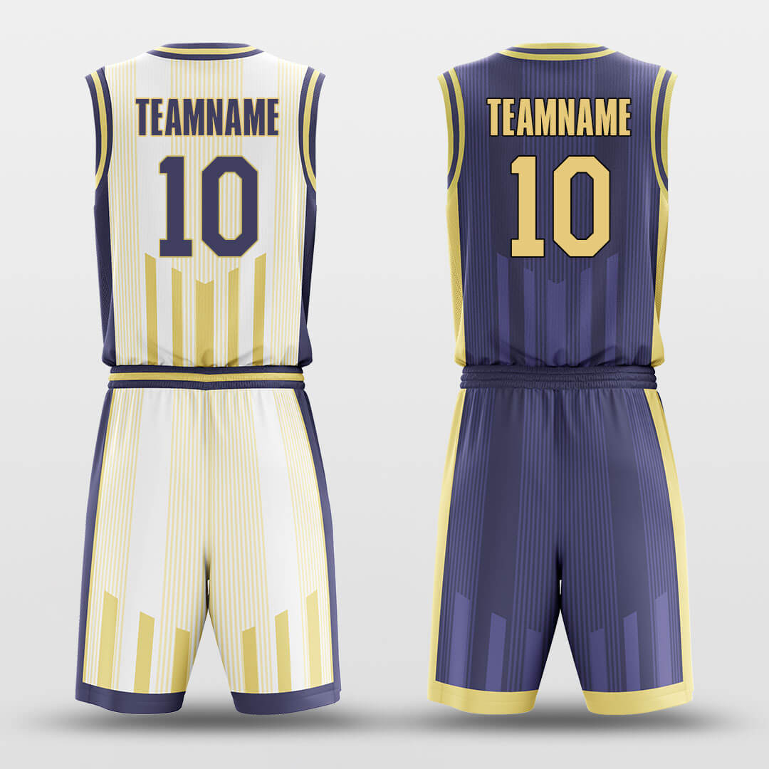 Custom Reversible Striped Podium Basketball Jersey Set