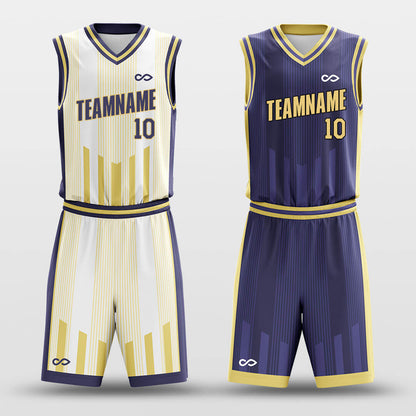 Custom Reversible Striped Podium Basketball Jersey Set