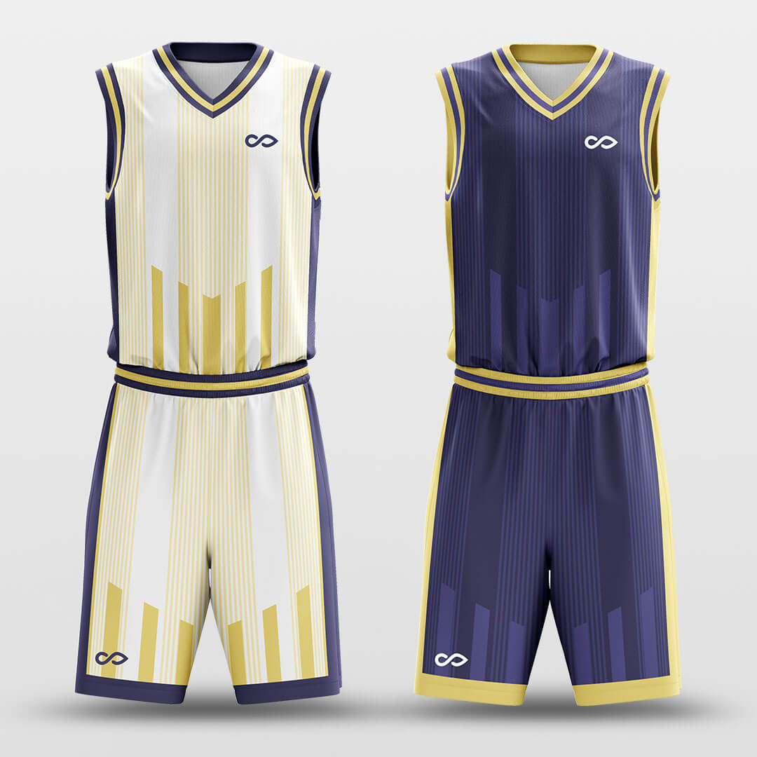 Custom Reversible Striped Podium Basketball Jersey Set