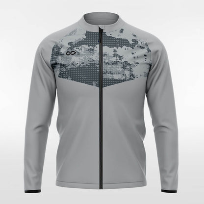 Custom Polka-Dotted Map Men's Sublimated Full-Zip Jacket