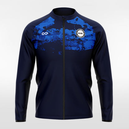 Custom Polka-Dotted Map Men's Sublimated Full-Zip Jacket