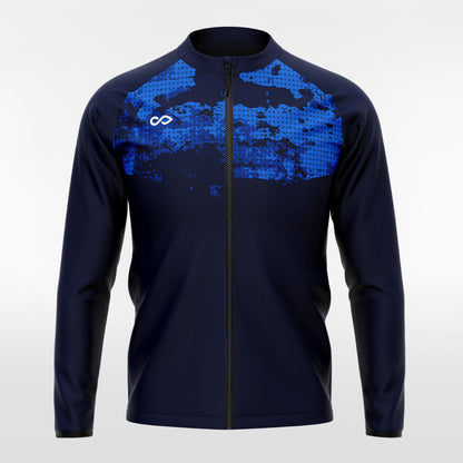 Custom Polka-Dotted Map Men's Sublimated Full-Zip Jacket