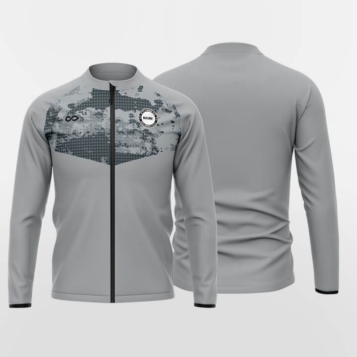 Custom Polka-Dotted Map Men's Sublimated Full-Zip Jacket