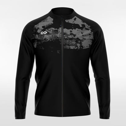 Custom Polka-Dotted Map Men's Sublimated Full-Zip Jacket