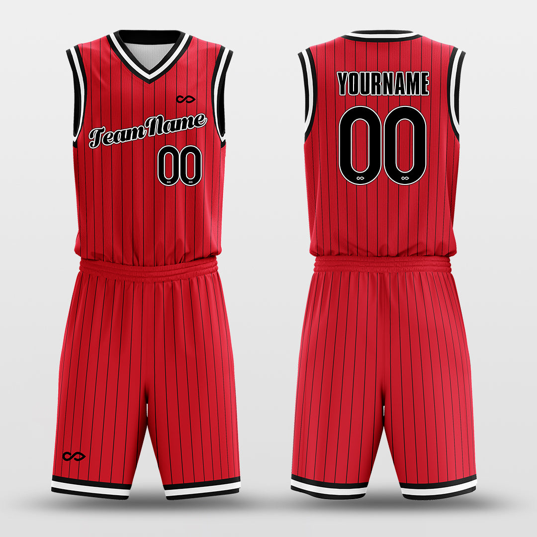 Rockets Red - Custom Basketball Jersey Set Design for Team Pinstripe