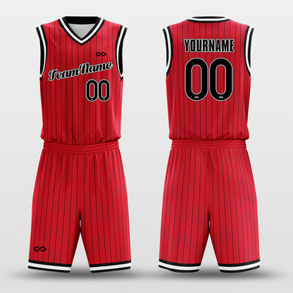 Rockets Red - Custom Basketball Jersey Set Design for Team Pinstripe