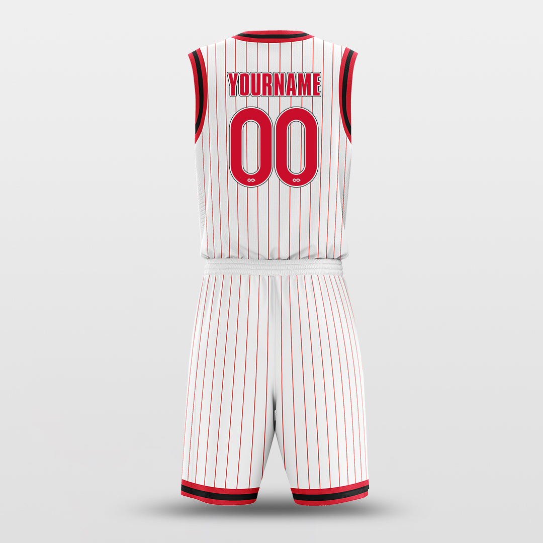 Rockets White - Custom Basketball Jersey Set Design for Team Pinstripe