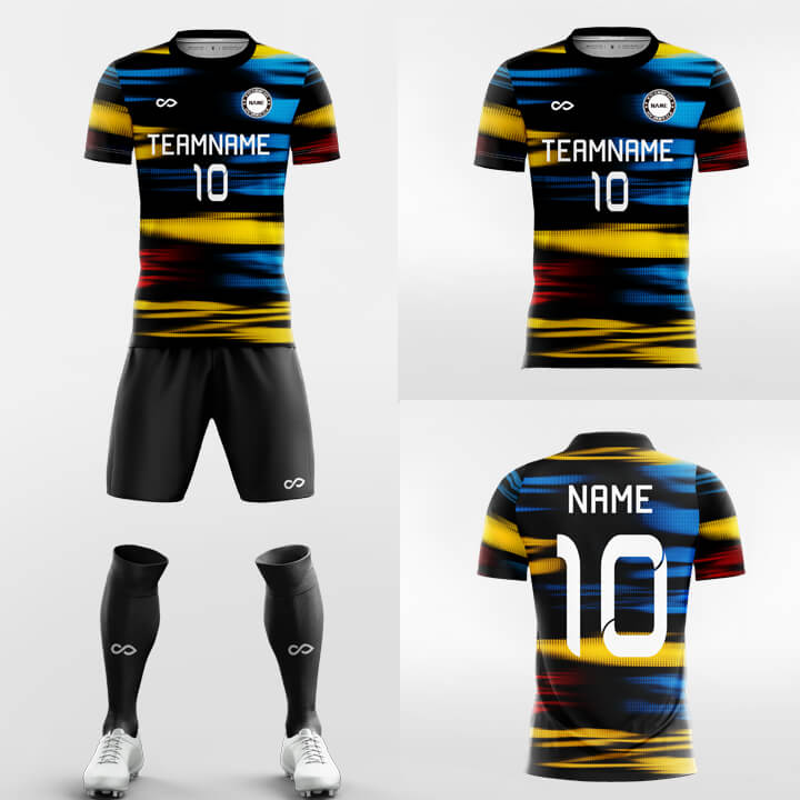 Custom Neon Lamp Print Uniform Soccer Sets Jersey Kit