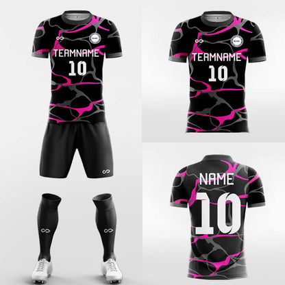 Custom Print Black Shorts Training Uniform Soccer Sets Jersey Kit