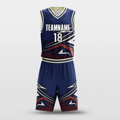 Custom Lightning Print Dark Blue Uniform Basketball Jersey Set