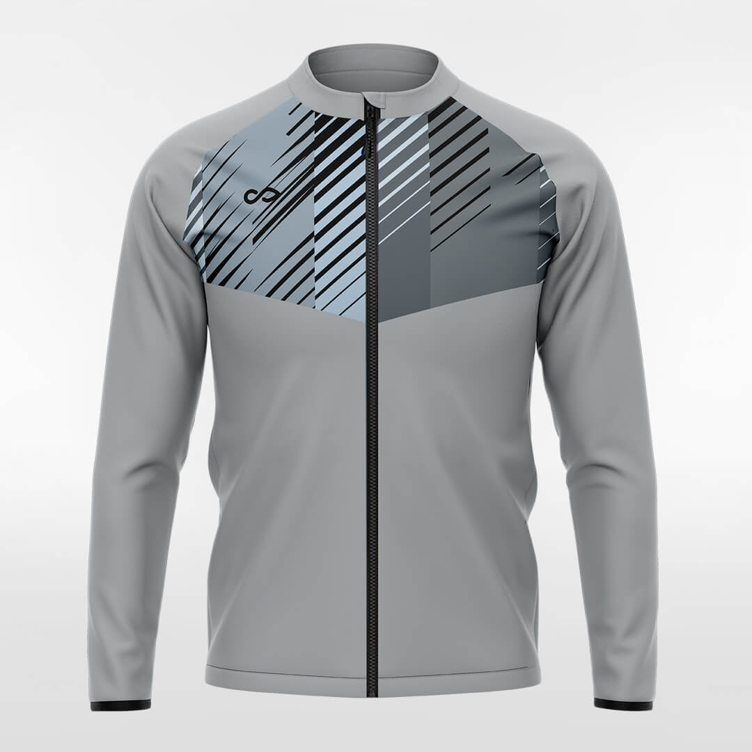 Custom Stripe Color Block Men's Sublimated Full-Zip Jacket