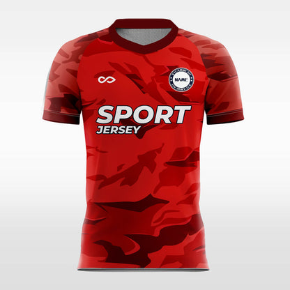 Custom All Over Print Red Sublimation Soccer Uniform Jersey