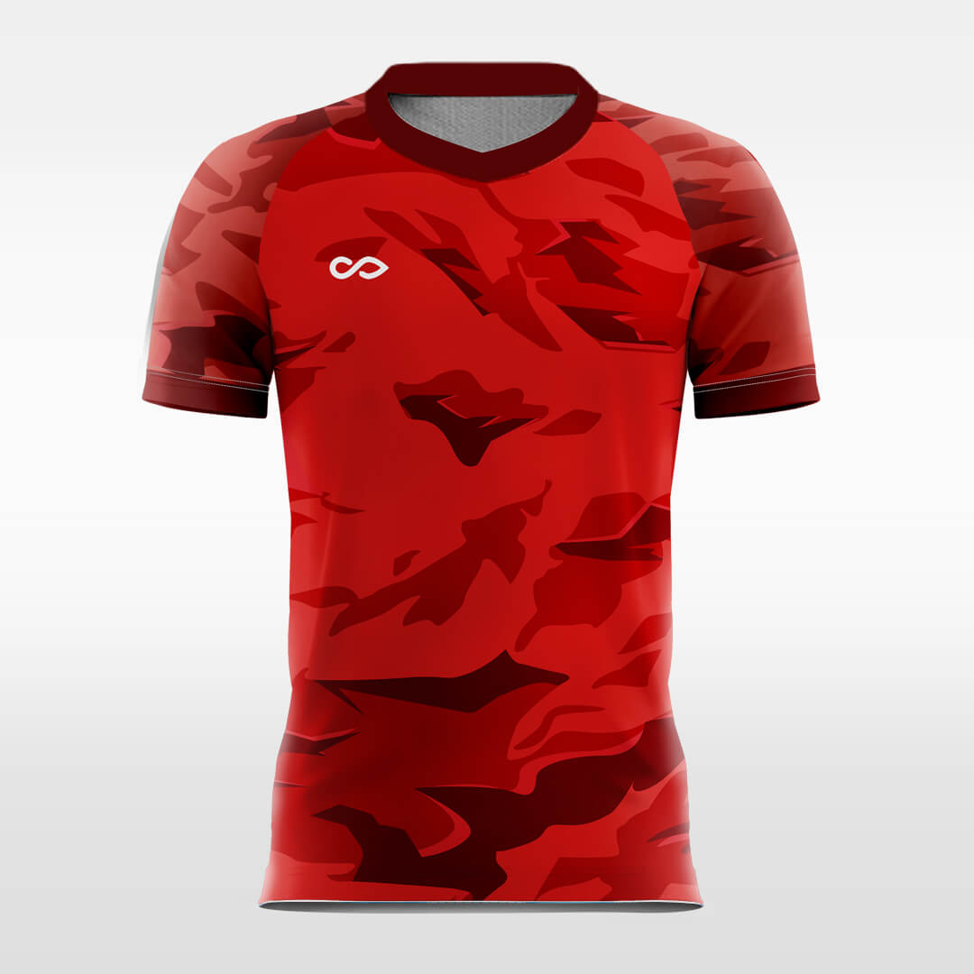 Custom All Over Print Red Sublimation Soccer Uniform Jersey