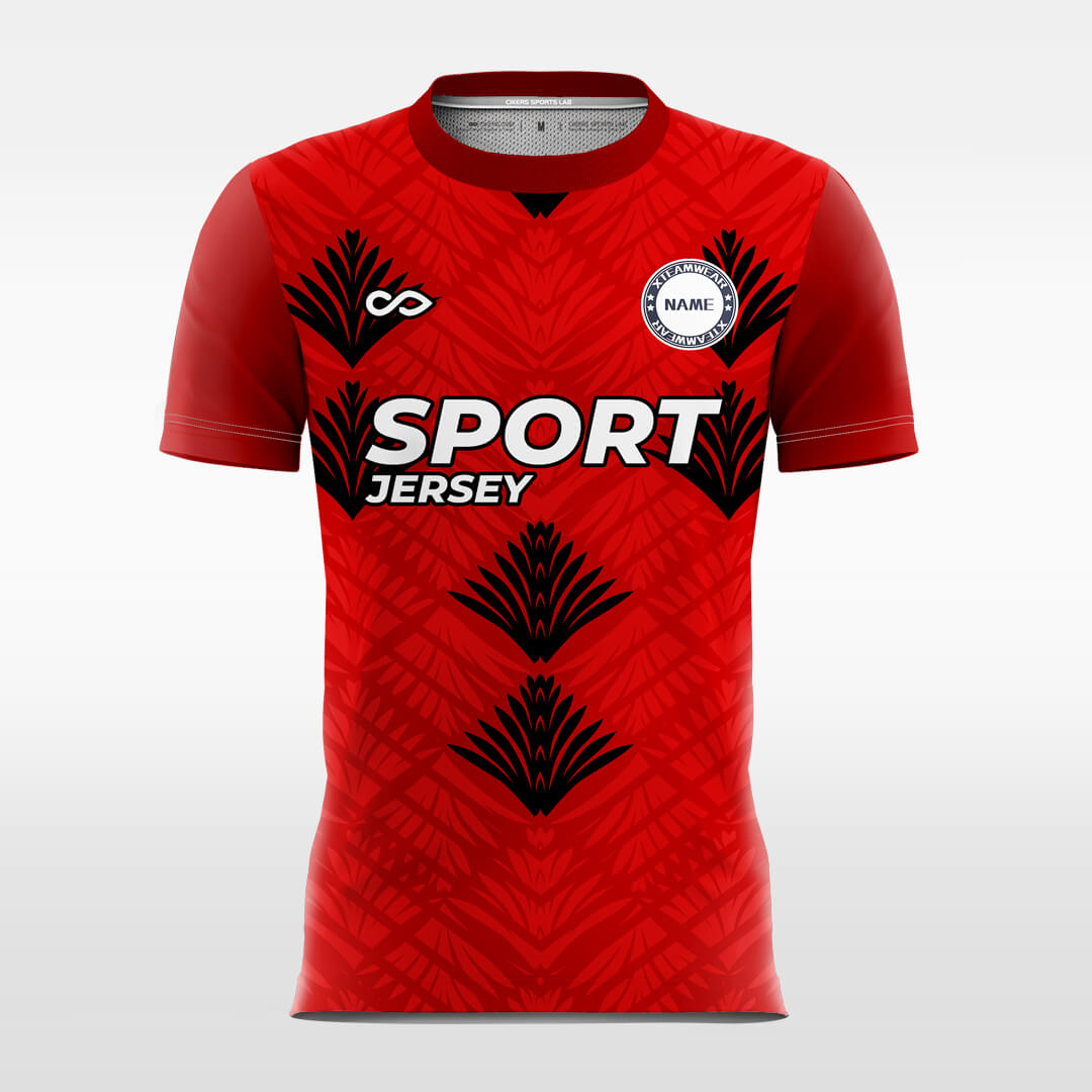 Custom Plants Patterns Red Sublimation Sport Handball Tops Jersey