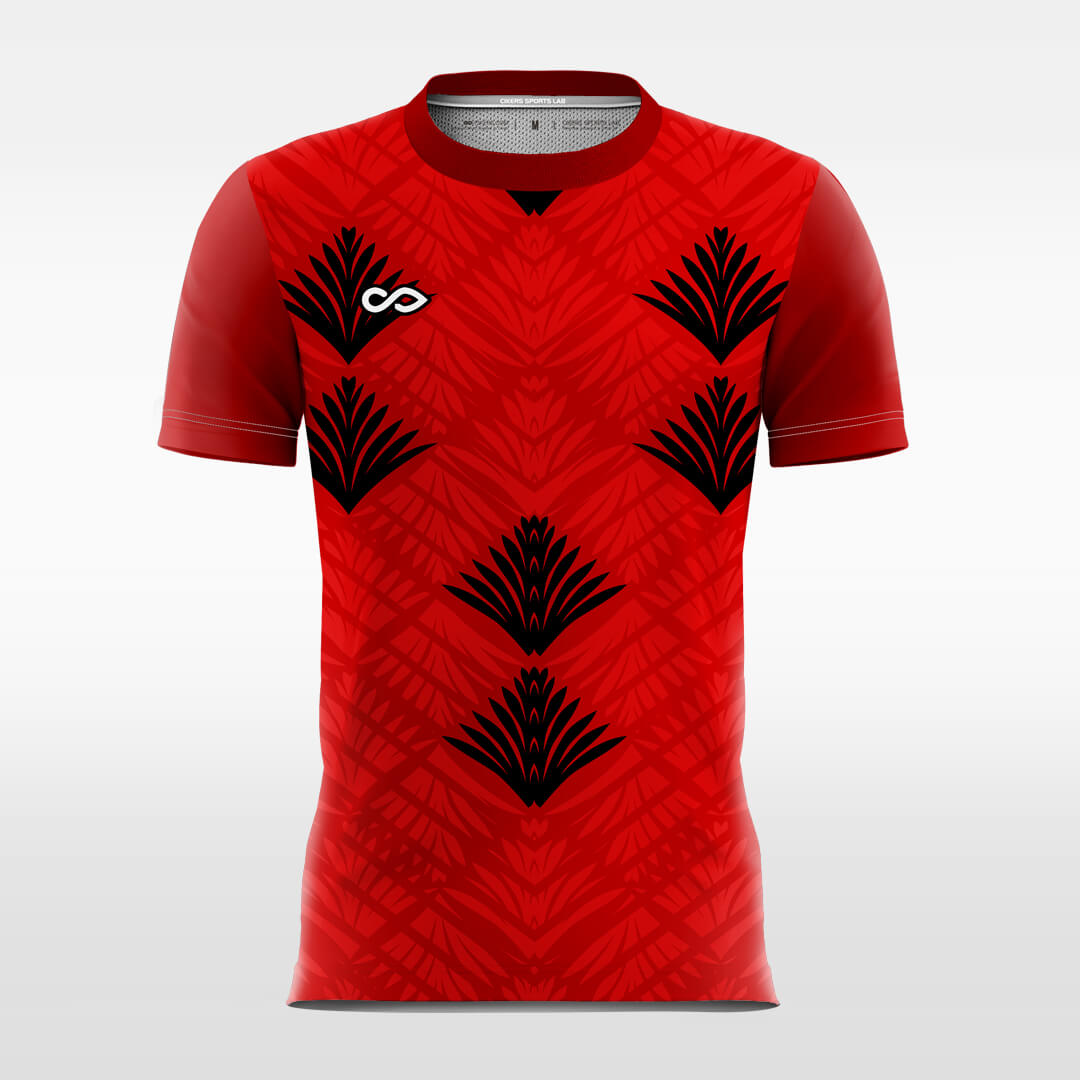 Custom Plants Patterns Red Sublimation Sport Handball Tops Jersey