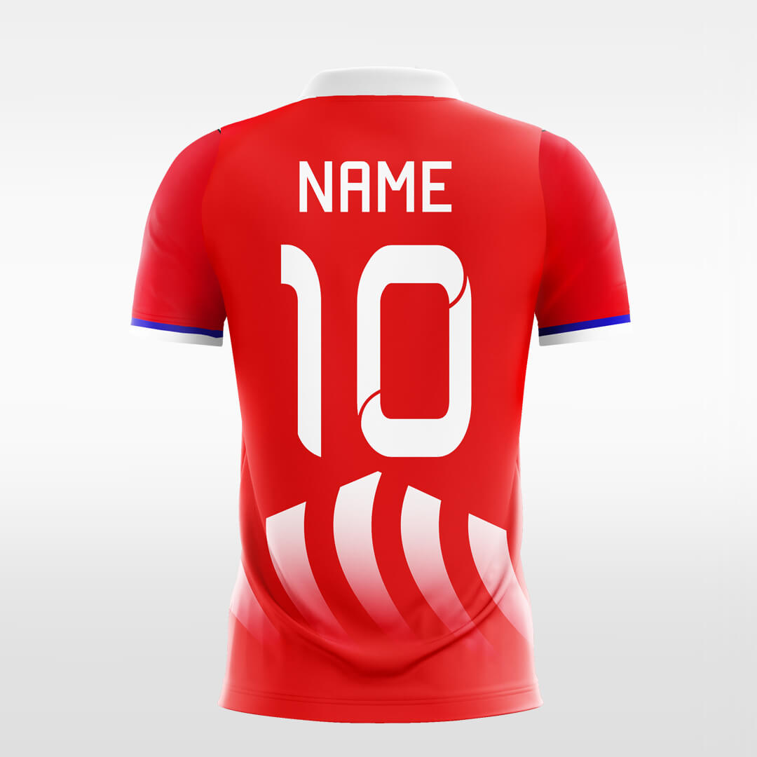 Custom Track Line Red Sublimation Sport Soccer Tops Jersey