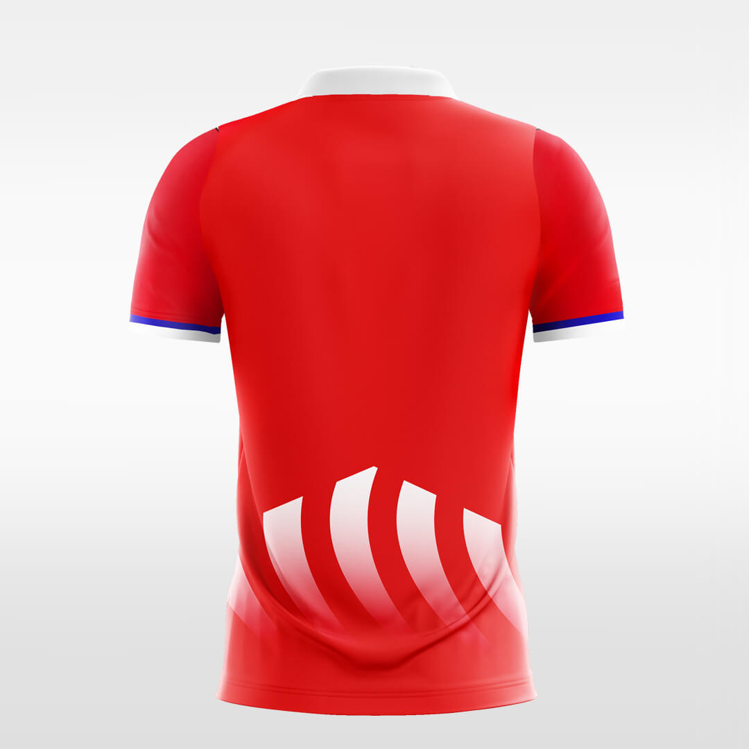 Custom Track Line Red Sublimation Sport Soccer Tops Jersey