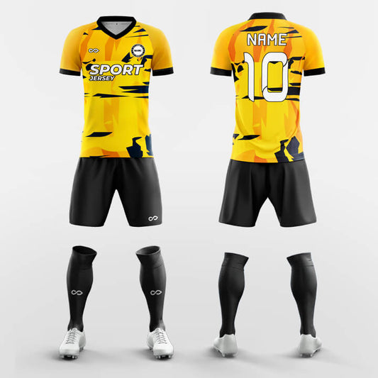 Custom Tabby Yellow Training Uniform Soccer Sets Jersey Kit