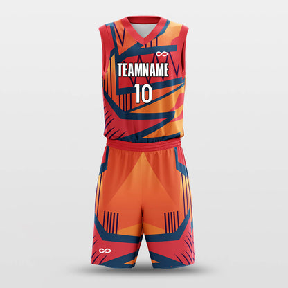 Custom Tropic Scrawl Print Uniform Basketball Jersey Set