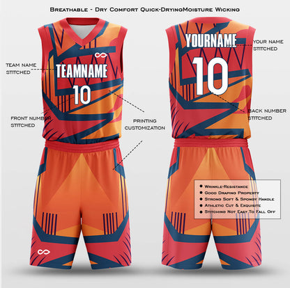 Custom Tropic Scrawl Print Uniform Basketball Jersey Set