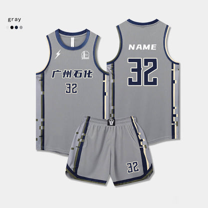 Custom Pixel Grid Uniform Basketball Jersey Set-005