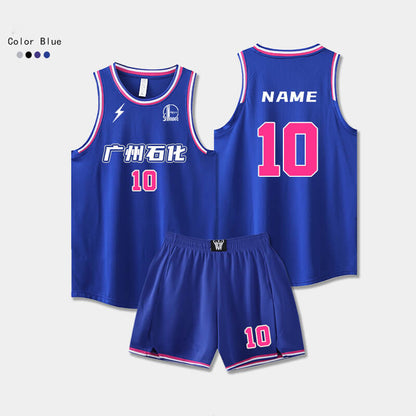 Custom V-Shaped Split Uniform Basketball Jersey Set-010