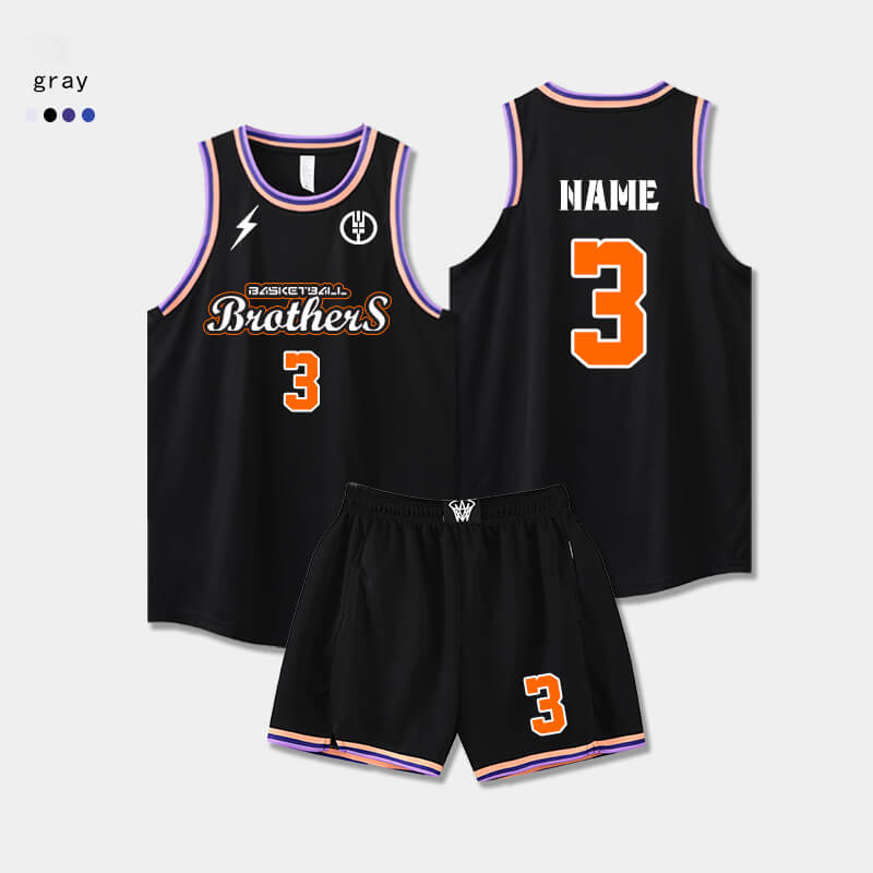 Custom V-Shaped Split Uniform Basketball Jersey Set-010