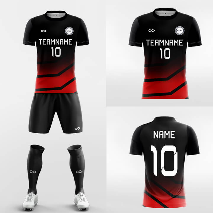 Custom Print Ombre Uniform Soccer Sets Jersey Kit