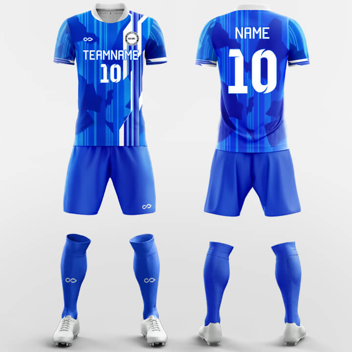 Custom Data Stream Blue Uniform Soccer Sets Jersey Kit