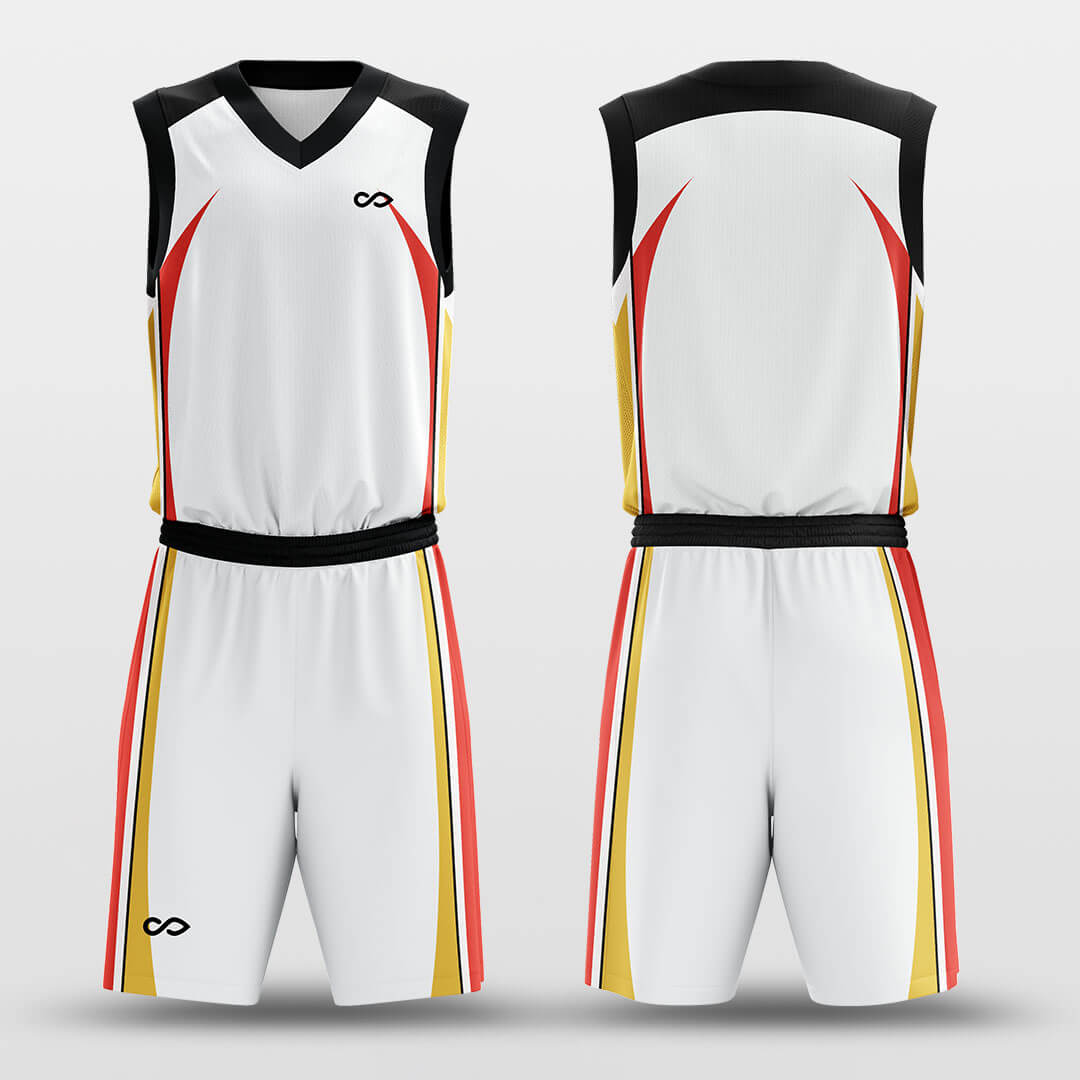 Vertical Strips White- Custom Sublimated Basketball Jersey Set