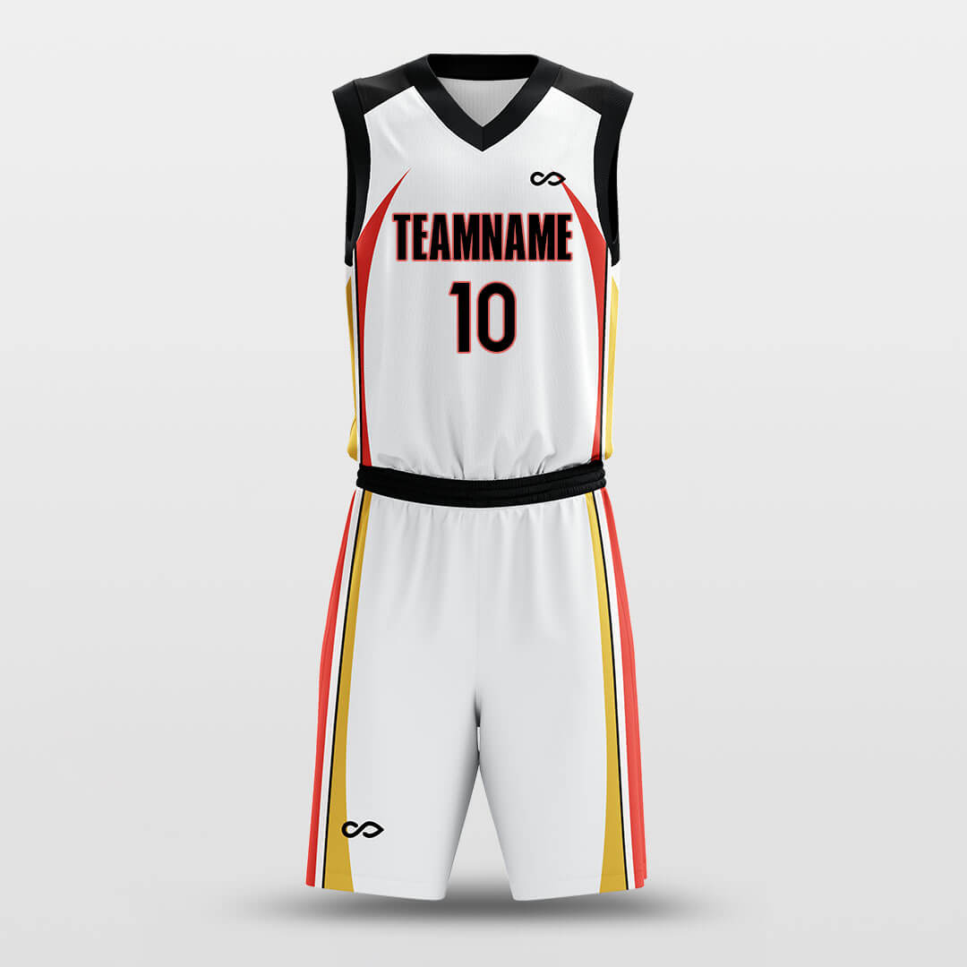 Vertical Strips White- Custom Sublimated Basketball Jersey Set
