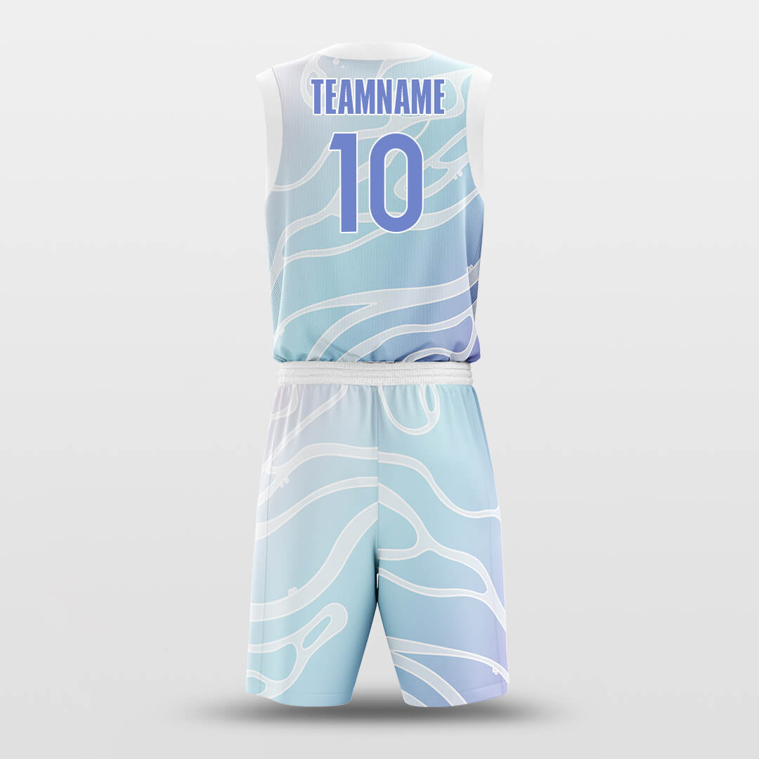Custom Sublimated Water Wave Adult Youth Basketball Uniform