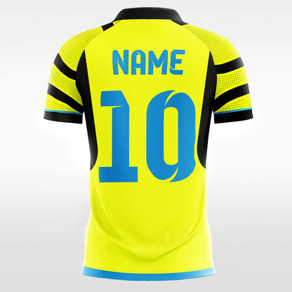 Custom Fluorescent Yellow Polka-Dotted Sport Soccer Tops Jersey