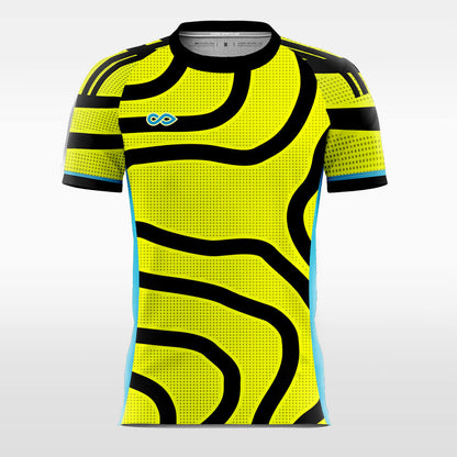 Custom Fluorescent Yellow Polka-Dotted Sport Soccer Tops Jersey