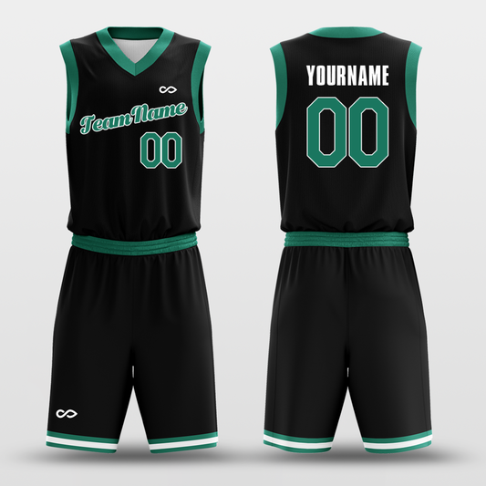 Black Green - Custom Basketball Jersey Set Design for Team