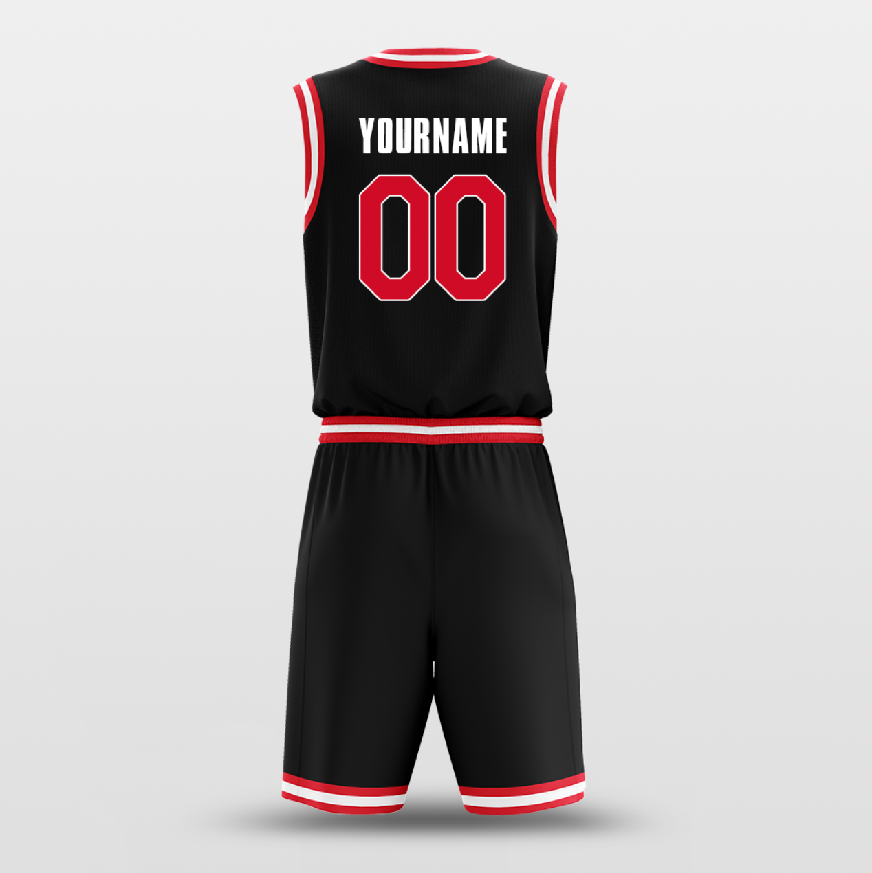 Black Red White - Custom Basketball Jersey Set Design for Team