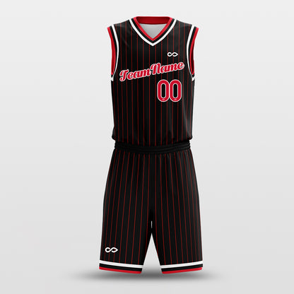 Rockets Black - Custom Basketball Jersey Set Design for Team Pinstripe