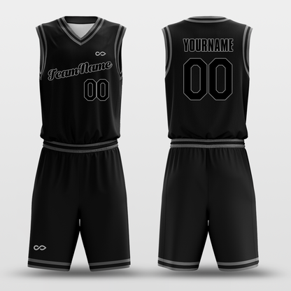 Black Gray - Custom Basketball Jersey Set Design for Team