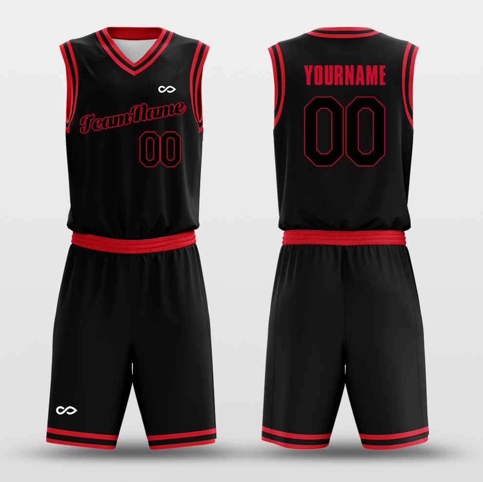 Black Red - Custom Basketball Jersey Set Design for Team – XBalla