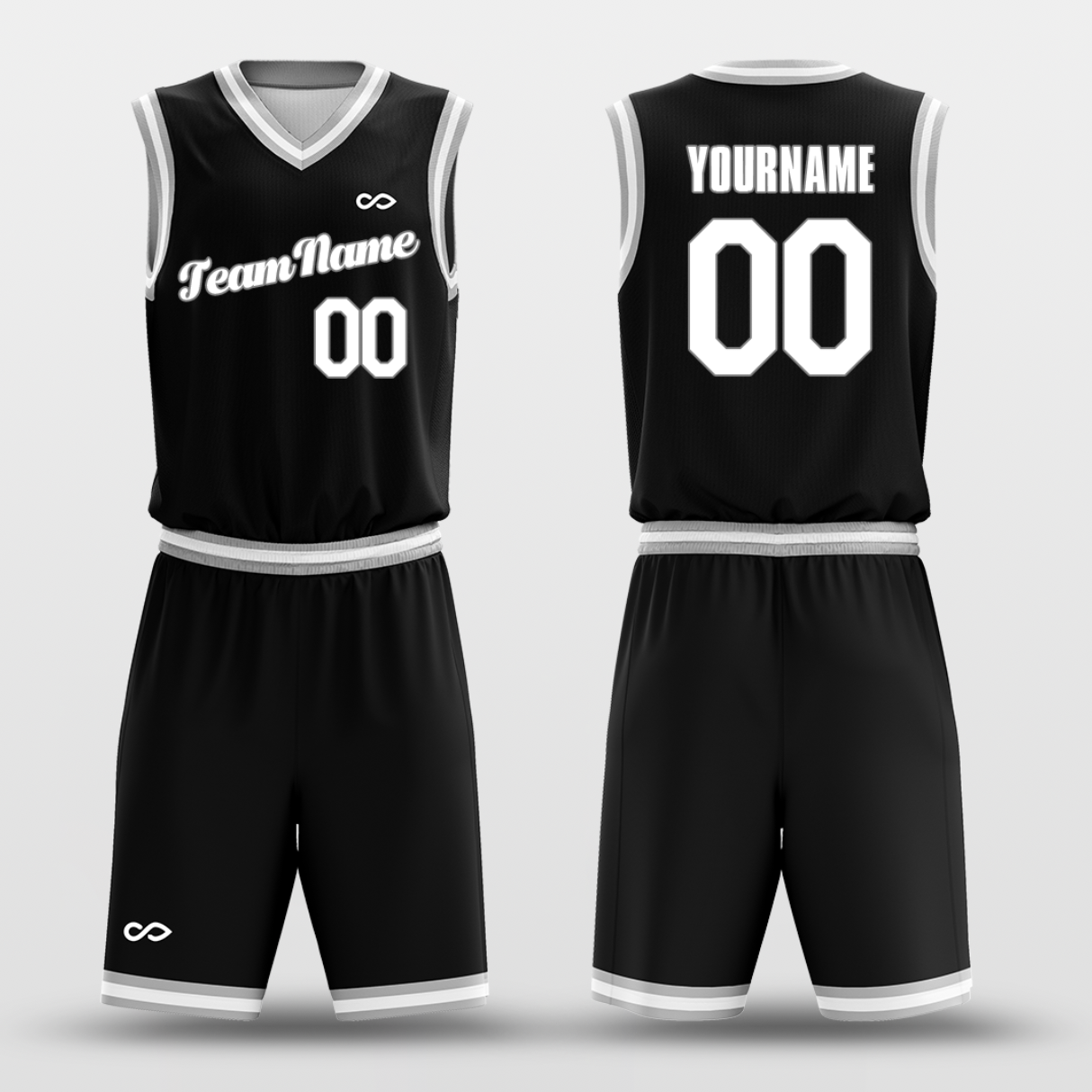 Black White - Custom Basketball Jersey Set Design for Team
