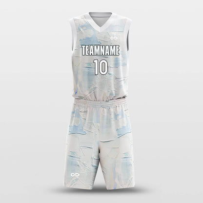 Custom Ombre Bloom Patterned Grey Uniform Basketball Jersey Set
