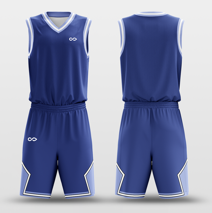 Dark Blue White - Custom Basketball Jersey Set Design