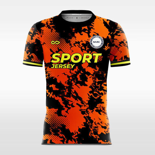 Custom Red Camo Round Collar Sublimation Handball Top Jersey