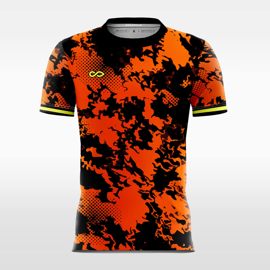 Custom Red Camo Round Collar Sublimation Handball Top Jersey