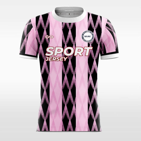 Custom Pink Check Pinstripe Sport Soccer Tops Jersey