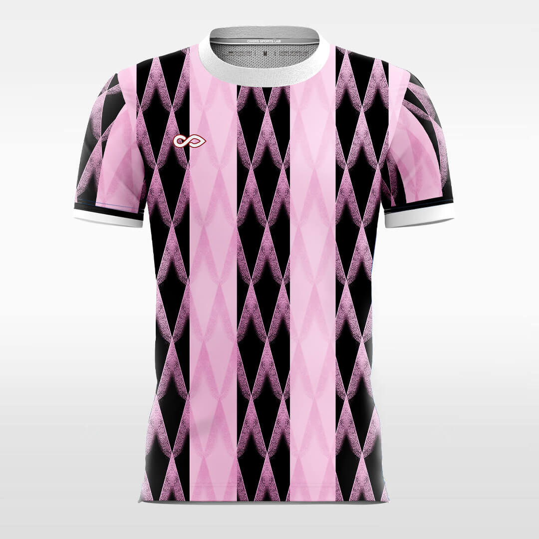 Custom Pink Check Pinstripe Sport Soccer Tops Jersey