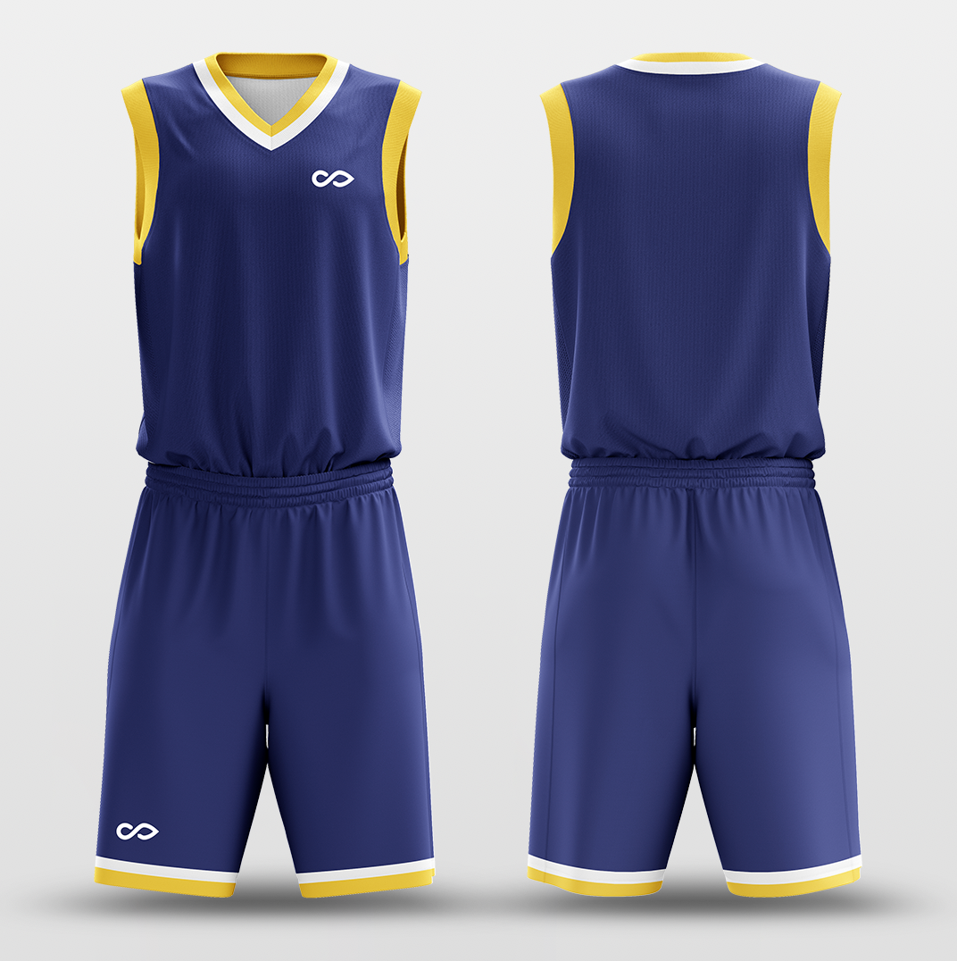 Dark Blue Yellow - Custom Basketball Jersey Set Design